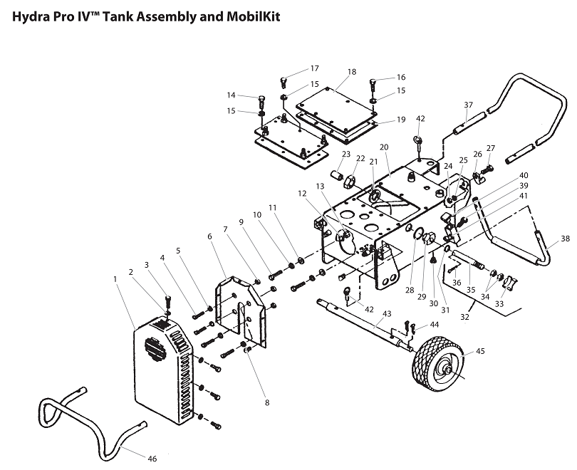 Hydra Pro IV Tank Assembly and Mobil kit Parts